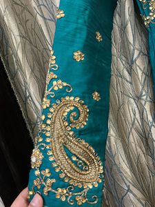 Elegant Teal Ethnic Gown