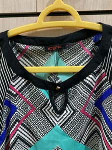 Patterned Flutter Sleeve Top