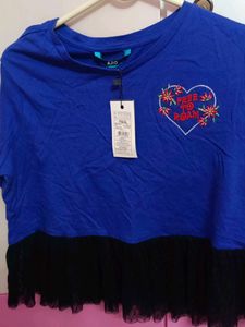 Blue Embroidered Top