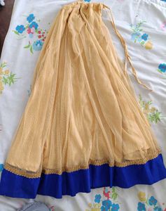Elegant Beige &amp; Blue Lehenga Choli