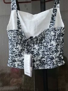 Chic Black & White Crop Top