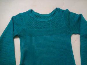 Teal Knit Pullover Sweater