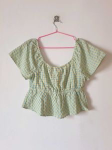 ‼️Price Drop‼️Gingham Tie-Front Crop Top