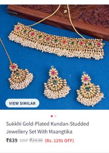 Kundan Chokar Necklace Set Earrings With Mangtika