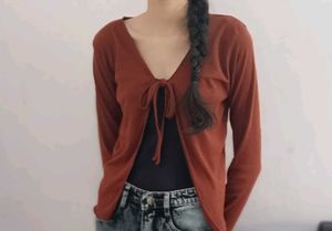 Tie-Front Knit Cardigan