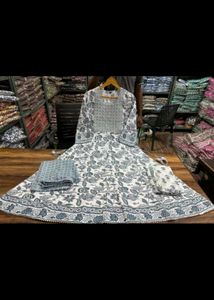 Anarkali Trouser Dupatta Set(Summery Comfort)