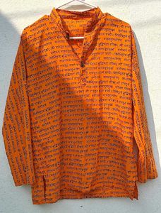 Orange Printed Kurta