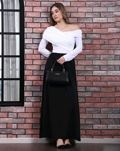 Off Shoulder Draped Fit and Flare Dress 👗