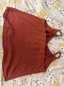 🧶Rustic Orange Button-Front Tank Top🧶