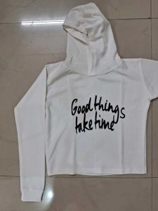 White Graphic Hoodie top