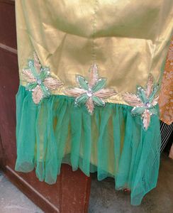 Green Embroidered Kurta Dress