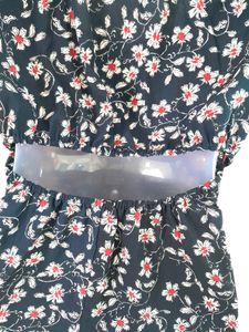 Navy Blue With Print Dress ( Women's)