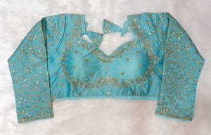 Embroidered Blue Blouse