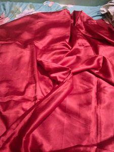 Deep Pink Satin Saree Ready To Wear