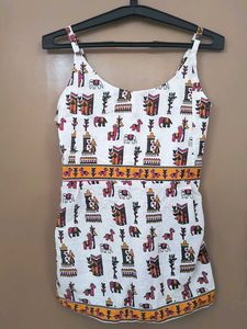 Printed Tank Top/Sleeveless Short Kurti