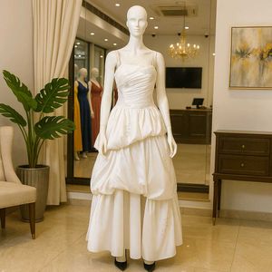 Unique White Tiered Dress