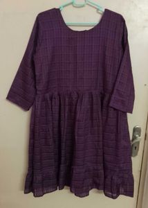 Purple Square Neck Dress
