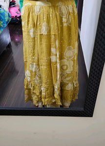 Floral Mustard Maxi Skirt