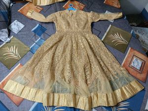 mastani anarkali  dress all over golden colour loo