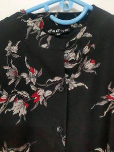 New Floral Print Long Sleeve Midi Dress