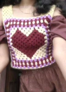 Crochet Heart Granny Square Vest