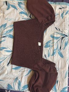 Brown Smocked Top
