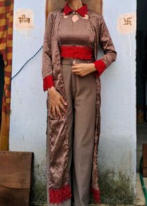 Patterned Top & Duster Set