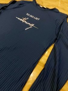 Navy Graphic Print Mini Dress