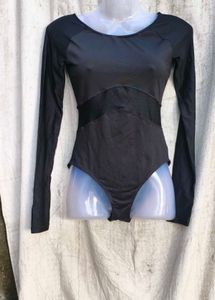 38119. Black Long Sleeve Bodysuit