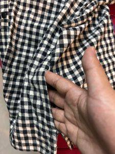 Black and White Plaid Blouse