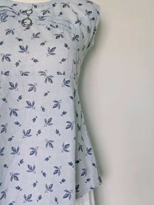 Vintage Leaf Print Sleeveless Top