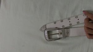 Studded White Belt