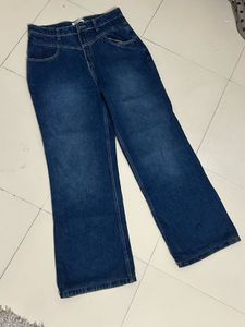 Woman Wide Leg Denim Jeans
