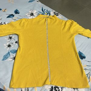 Yellow Rhinestone Detail Top