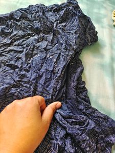 Navy Blue Cape Model Dress