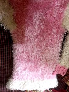 Fluffy Pink and White Sweater