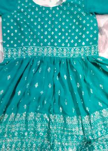 Teal Sequin Embellished Skirt