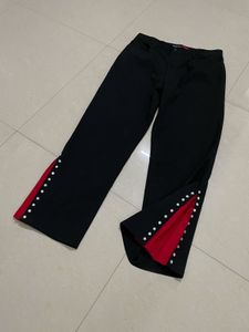 Partywear Black &amp; Red Split Hem Pants