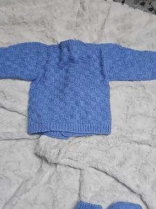 Baby Blue Knitted Outfit Set