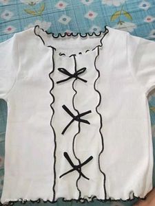 Cute Bow Detail Crop Top