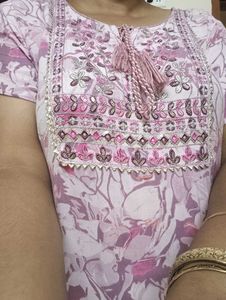 Floral Print Suit With Dupatta