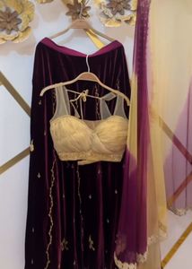 velvet purple lehenga