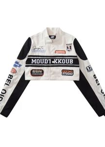 Women Typography Crop Open Front Jacket
