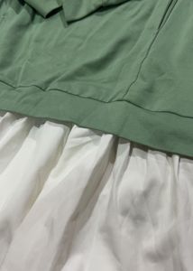 Sage Green Mini Shirt ruffle Dress