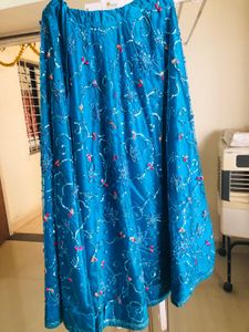 Teal Embellished lehenga choli Blouse with dupatta