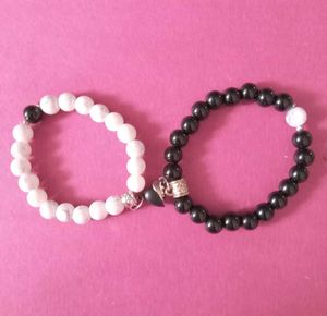 Magnetic Couple Bracelets - Black &amp; White