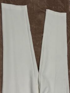 Zara Oyster White High Rise Pants