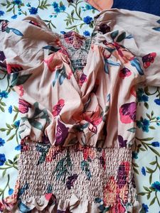 Floral Smocked Puff Sleeve Top