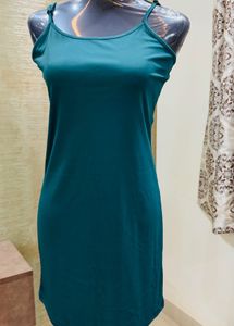 Teal Tiered Dress, With Inner Slip