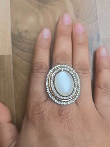 New Peral N Stone Ring Adjustable